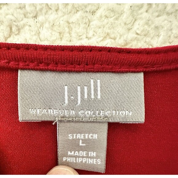 J. Jill‎ Wearever Collection Open Front Shawl Cardigan Sweater Large Red - Picture 5 of 11